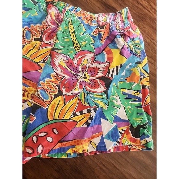 Vintage 90s Club Caribe Hawaii Floral Tropical Print Shorts Medium - Picture 3 of 7